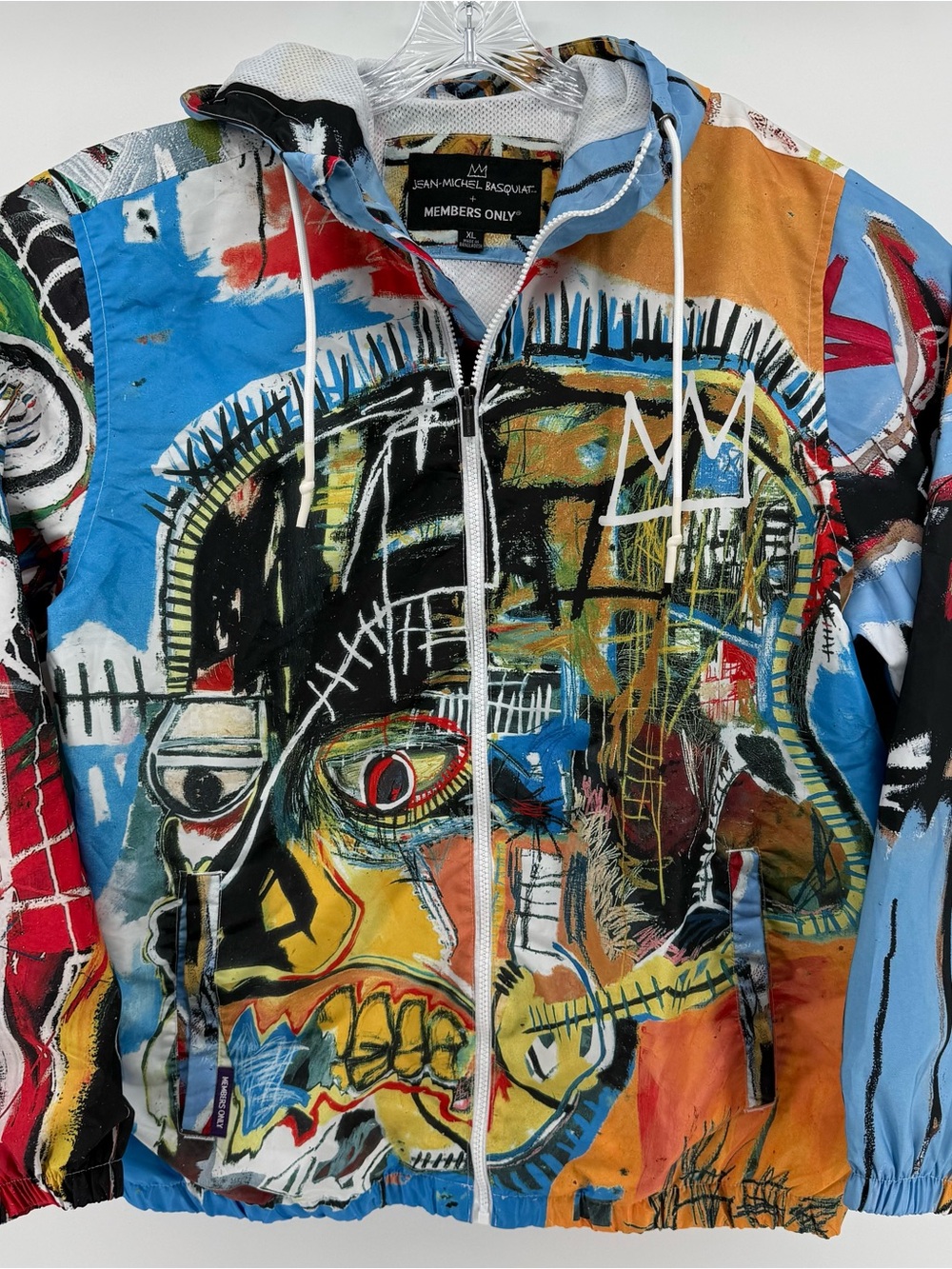 Members Only Jean-Michel Basquiat Windbreaker Jacket Men's XL AOP Streetwear